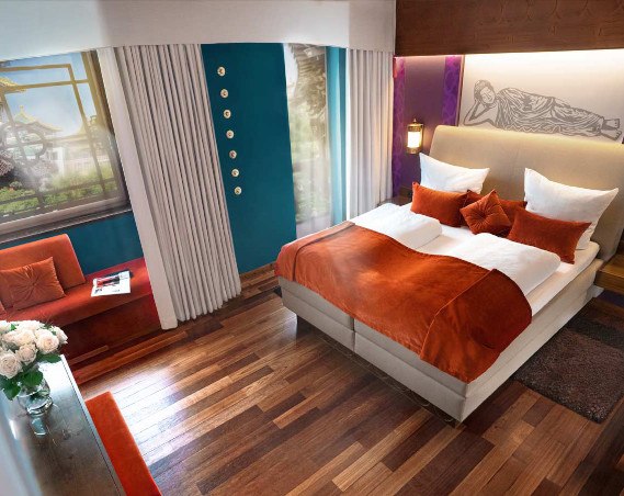 Met een familiekamer in Phantasialand Hotel Ling Bao kan je slapen met je hele gezin